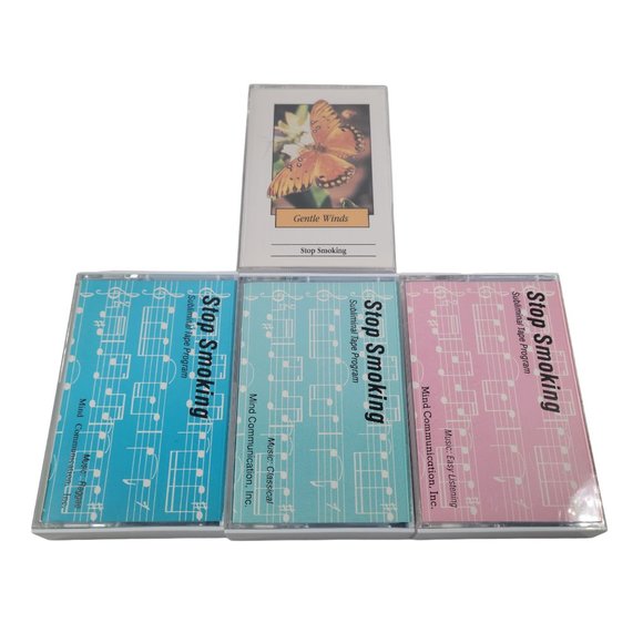 Lot of 4 Subliminal Stop Smoking Cessation Cassette Tapes Mind Communication Inc - Picture 1 of 2